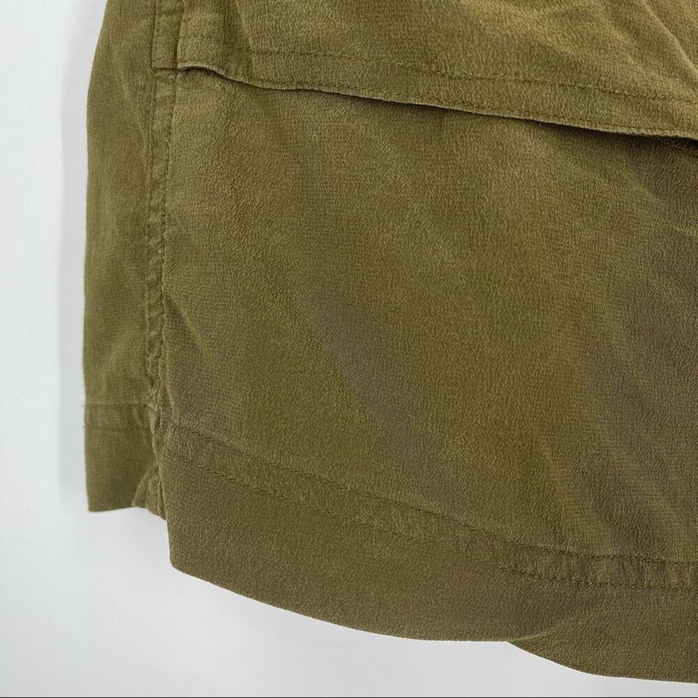 Madewell Lookout Skirt Womens Medium Green Silk Cargo Pockets Lined Earthy Olive - Picture 6 of 10